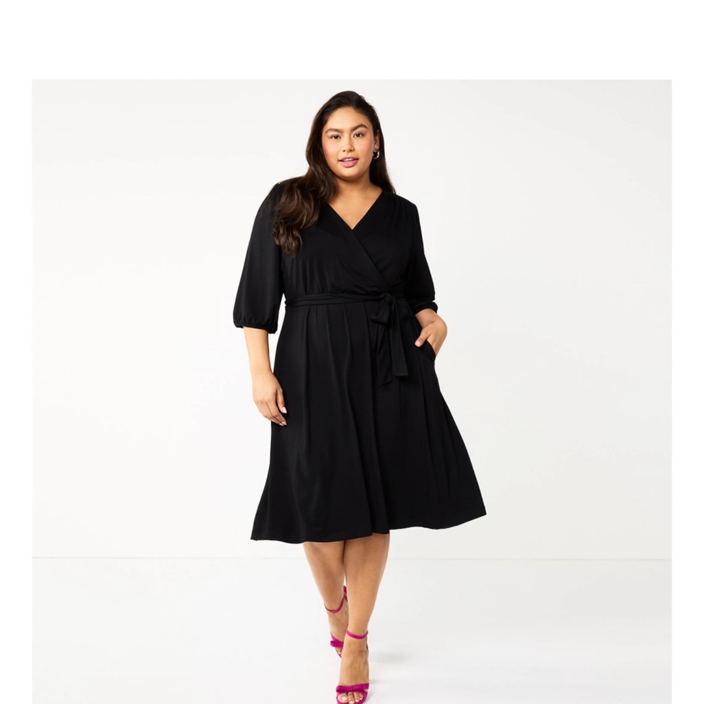Plus Size Black Draper James Knit Wrap Dress SIZE XXL NWT